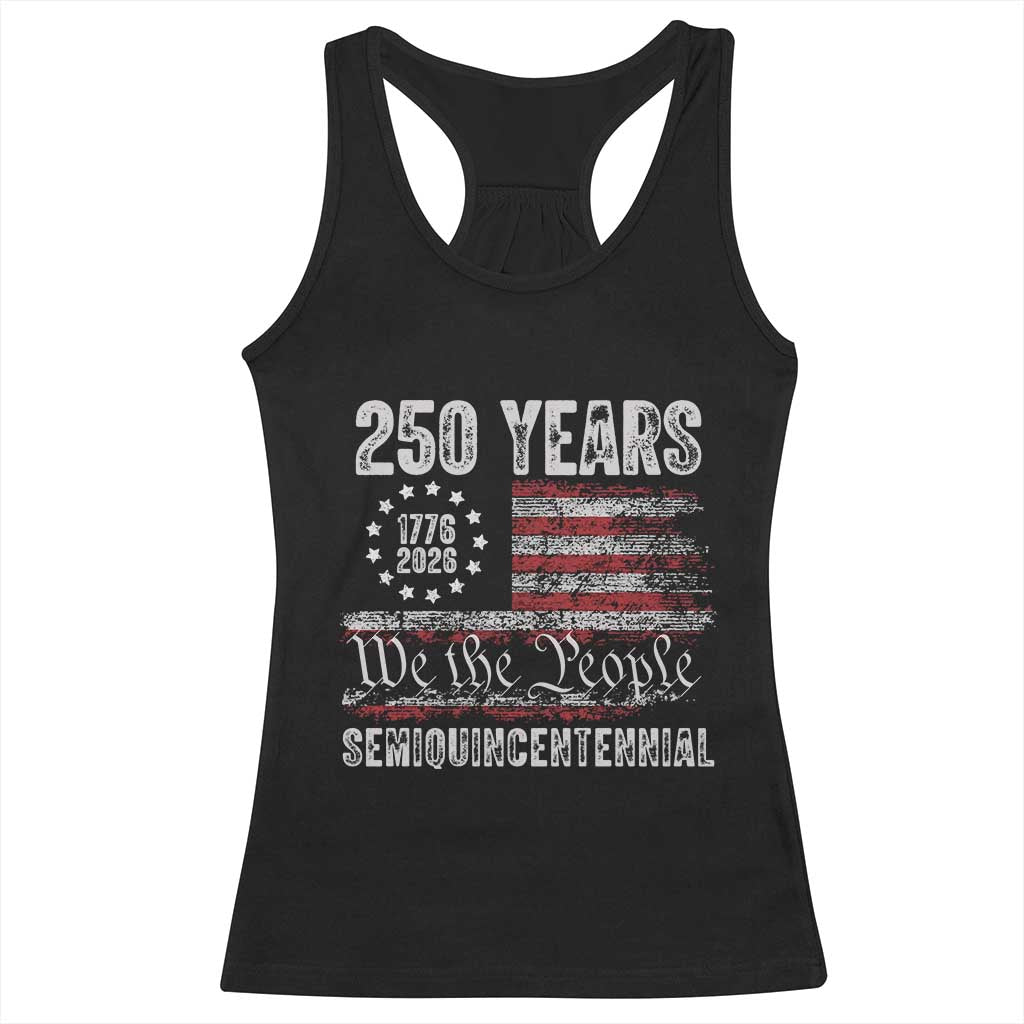 250 Years Semiquincentennial Racerback Tank Top 250th America Anniversary Independence Day USA Flag TS11 Black Print Your Wear