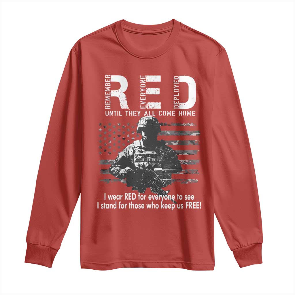 RED Friday Long Sleeve Shirt I Wear Red For Everyone To See I Stand For Those Who Keep Us Free Military TS11 Red Print Your Wear
