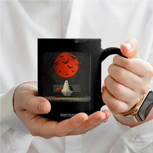 Halloween Lonely Ghost Bench Blood Moon Pumpkin Coffee Mug TS11 Print Your Wear