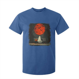 Halloween Lonely Ghost Bench Blood Moon Pumpkin T Shirt For Kid TS11 Royal Blue Print Your Wear