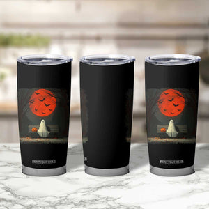 Halloween Lonely Ghost Bench Blood Moon Pumpkin Tumbler Cup TS11 Print Your Wear