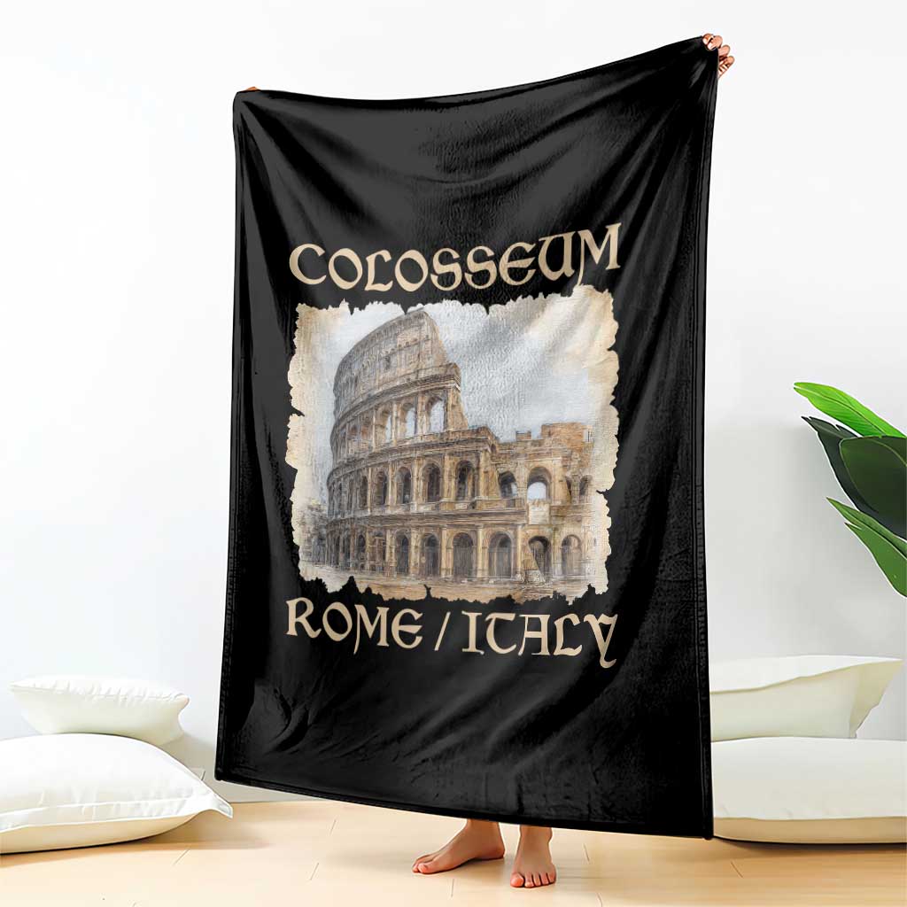Rome Colosseum Italy Vintage Roman Amphitheatre Ancient Throw Blanket