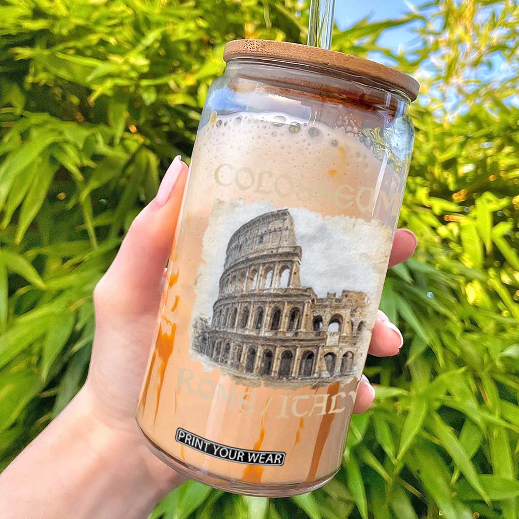 Rome Colosseum Italy Vintage Roman Amphitheatre Ancient Glass Can
