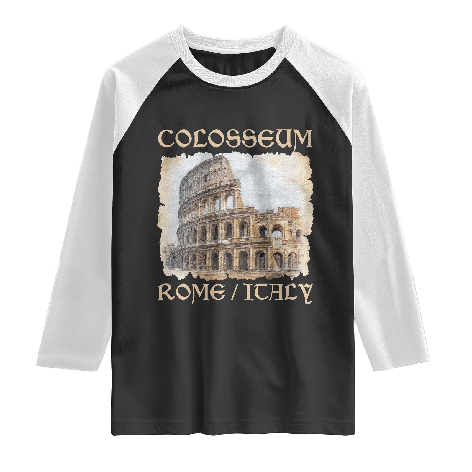 Rome Colosseum Italy Vintage Roman Amphitheatre Ancient Raglan Shirt