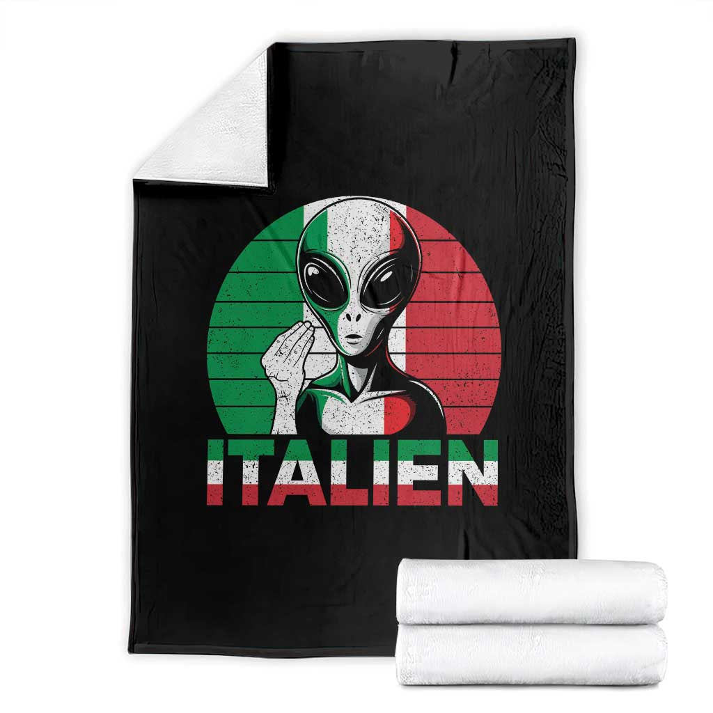 Funny Italian Alien Pun Throw Blanket Italien Italy Hand Gesture
