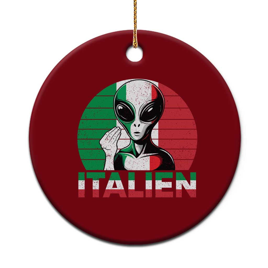 Funny Italian Alien Pun Ceramic Ornament Italien Italy Hand Gesture