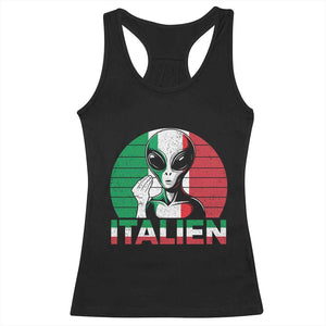 Funny Italian Alien Pun Racerback Tank Top Italien Italy Hand Gesture