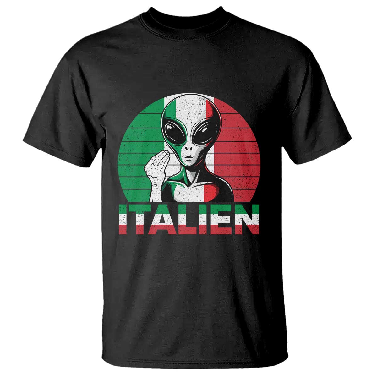 Funny Italian Alien Pun T Shirt Italien Italy Hand Gesture