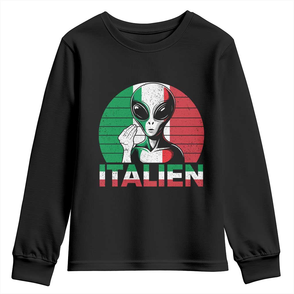 Funny Italian Alien Pun Youth Sweatshirt Italien Italy Hand Gesture
