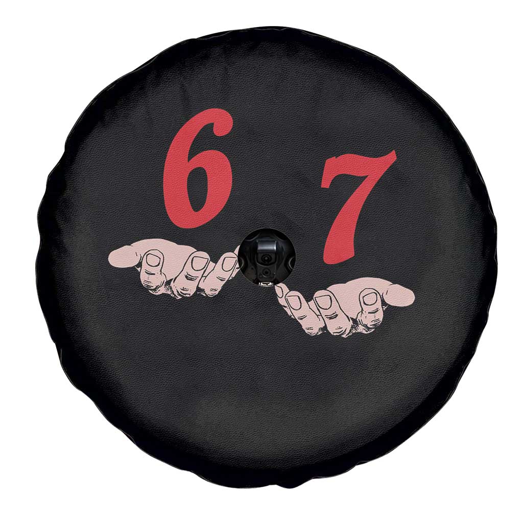 Funny 67 Six Seven Meme Hands Gesture Alpha Slang Spare Tire Cover TS11 Print Your Wear
