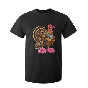 Funny Leopard Glam Turkey Thanksgiving Boujee Chic T Shirt For Kid