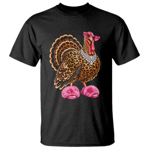 Funny Leopard Glam Turkey Thanksgiving Boujee Chic T Shirt