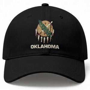 State Flags of Oklahoma Baseball Cap Vintage Distressed Native Osage Shield
