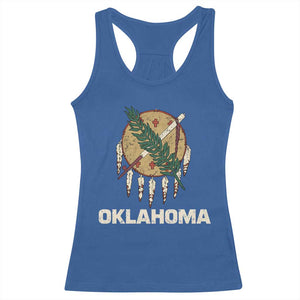 State Flags of Oklahoma Racerback Tank Top Vintage Distressed Native Osage Shield