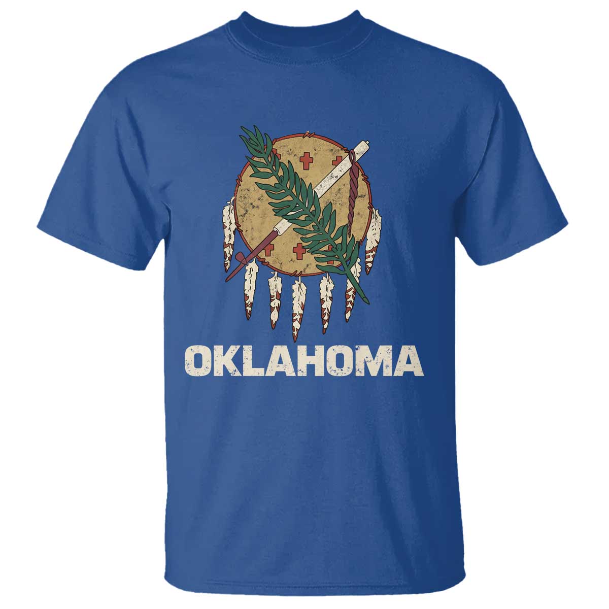 State Flags of Oklahoma T Shirt Vintage Distressed Native Osage Shield
