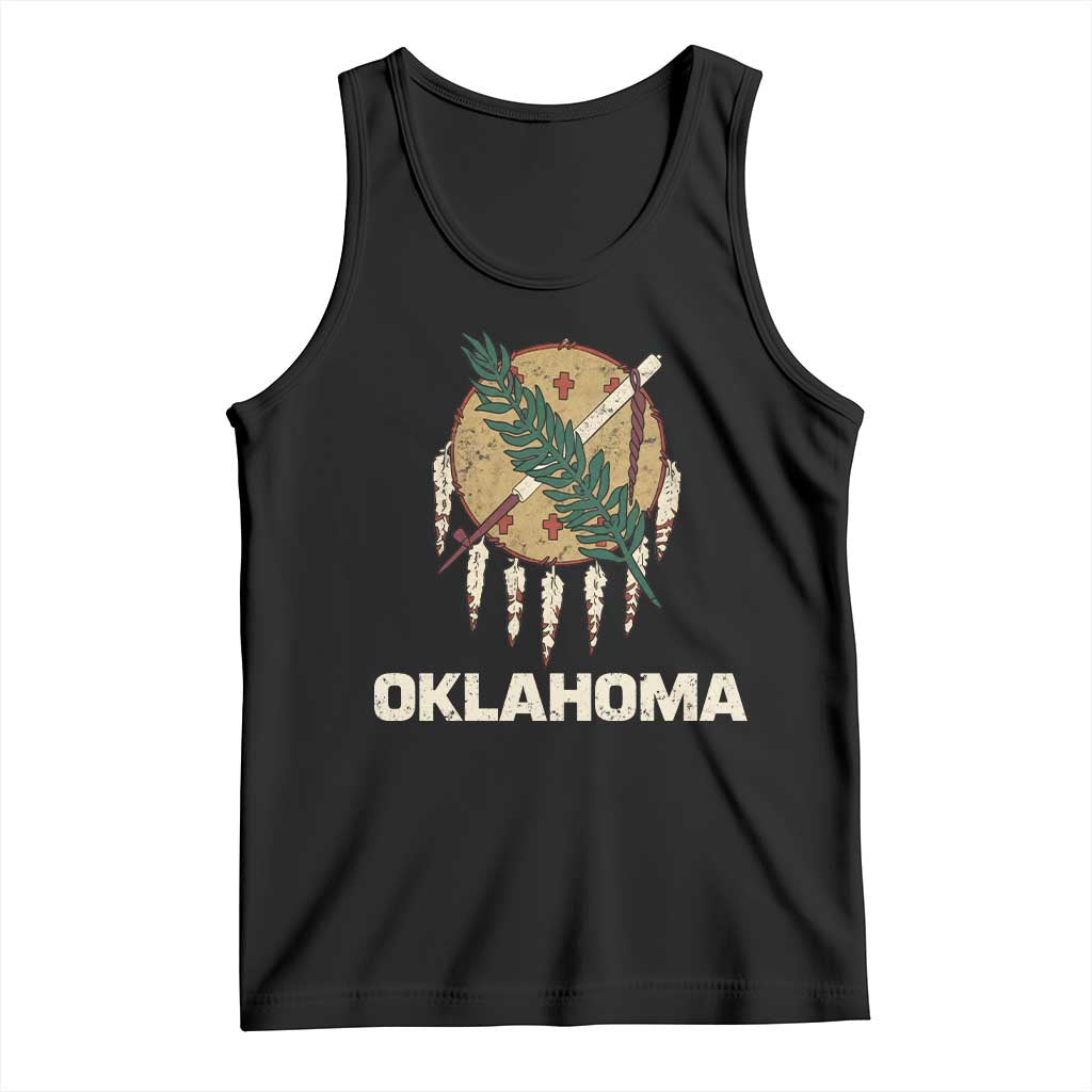 State Flags of Oklahoma Tank Top Vintage Distressed Native Osage Shield