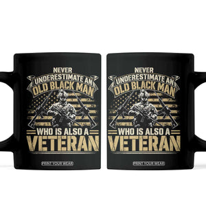 African American Veteran Coffee Mug Never Underestimate An Old Black Man Who Is Also A Veteran