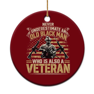 African American Veteran Ceramic Ornament Never Underestimate An Old Black Man Who Is Also A Veteran