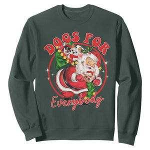 Funny Christmas Dog Owner Sweatshirt Dogs For Everybody Santa Sack Chihuahua TS11 Dark Forest Green Print Your Wear