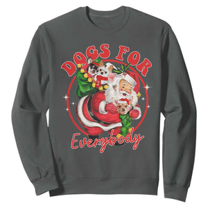 Funny Christmas Dog Owner Sweatshirt Dogs For Everybody Santa Sack Chihuahua TS11 Dark Heather Print Your Wear