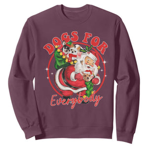 Funny Christmas Dog Owner Sweatshirt Dogs For Everybody Santa Sack Chihuahua TS11 Maroon Print Your Wear