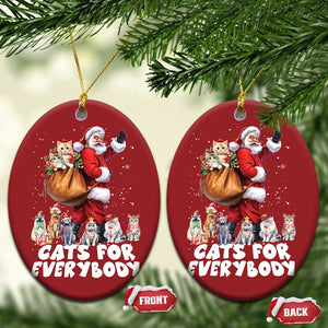 Funny Xmas Cat Christmas Ornament Cats For Everybody Xmas Santa Pet TS11 Oval Red Print Your Wear