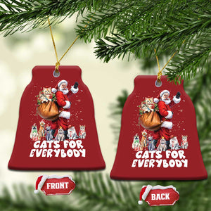 Funny Xmas Cat Christmas Ornament Cats For Everybody Xmas Santa Pet TS11 Bell Flake Red Print Your Wear