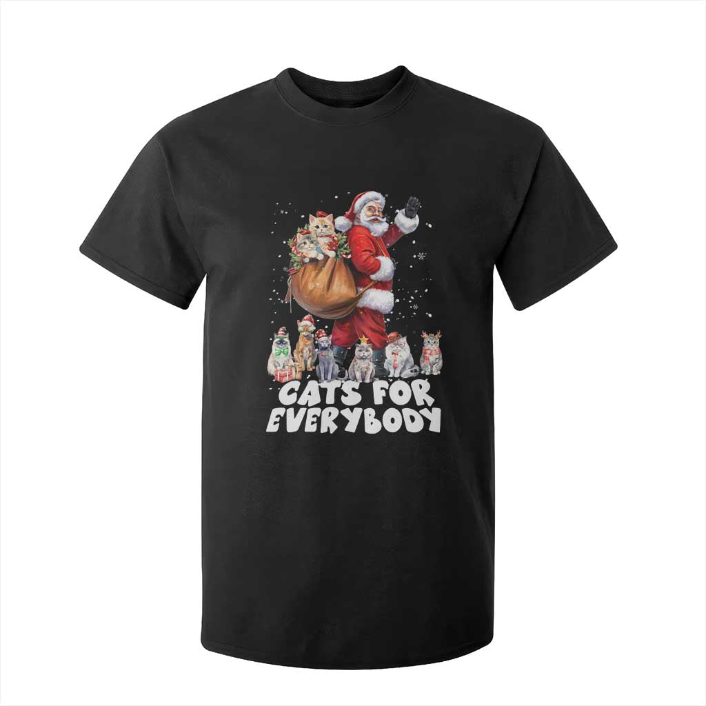 Funny Christmas Cat T Shirt For Kid Cats For Everybody Xmas Santa Pet TS11 Black Print Your Wear