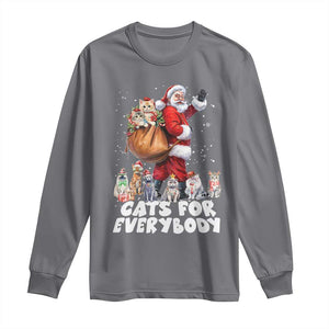 Funny Christmas Cat Long Sleeve Shirt Cats For Everybody Xmas Santa Pet TS11 Charcoal Print Your Wear