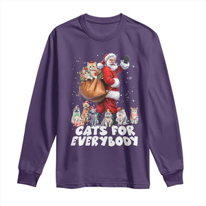 Funny Christmas Cat Long Sleeve Shirt Cats For Everybody Xmas Santa Pet TS11 Purple Print Your Wear