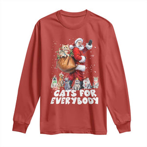 Funny Christmas Cat Long Sleeve Shirt Cats For Everybody Xmas Santa Pet TS11 Red Print Your Wear