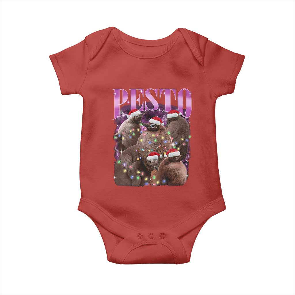 Funny Pesto The Penguin Christmas Baby Onesie TS11 Red Print Your Wear