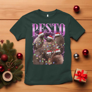 Funny Pesto The Penguin Christmas T Shirt TS11 Dark Forest Green Print Your Wear