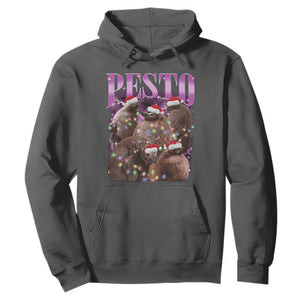 Funny Pesto The Penguin Christmas Hoodie TS11 Dark Heather Print Your Wear