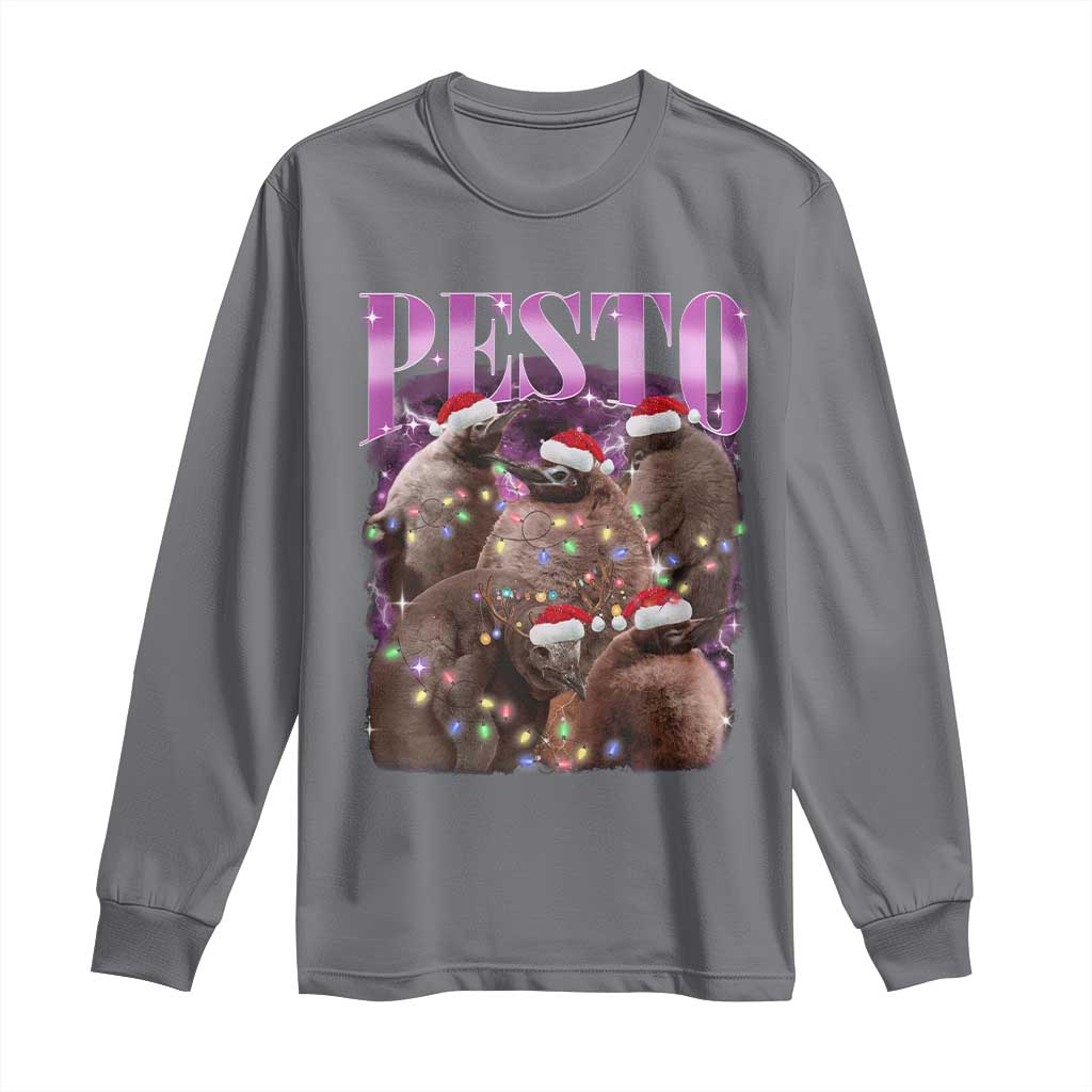 Funny Pesto The Penguin Christmas Long Sleeve Shirt TS11 Charcoal Print Your Wear