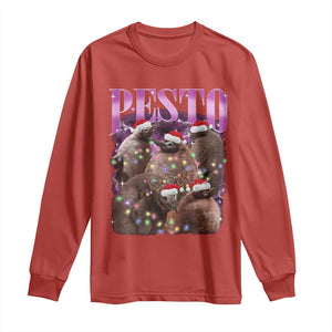 Funny Pesto The Penguin Christmas Long Sleeve Shirt TS11 Red Print Your Wear