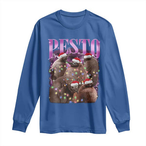 Funny Pesto The Penguin Christmas Long Sleeve Shirt TS11 Royal Blue Print Your Wear