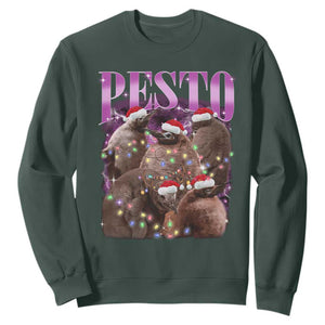 Funny Pesto The Penguin Christmas Sweatshirt TS11 Dark Forest Green Print Your Wear