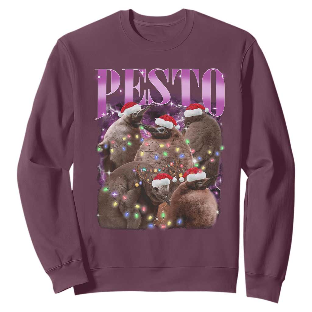 Funny Pesto The Penguin Christmas Sweatshirt TS11 Maroon Print Your Wear