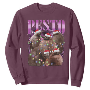 Funny Pesto The Penguin Christmas Sweatshirt TS11 Maroon Print Your Wear