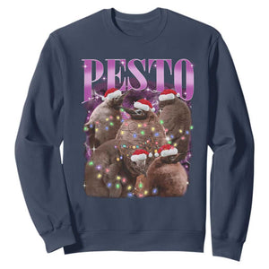 Funny Pesto The Penguin Christmas Sweatshirt TS11 Navy Print Your Wear