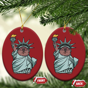 Funny Pesto The Penguin Statue Of Liberty Christmas Ornament TS11 Oval Red Print Your Wear