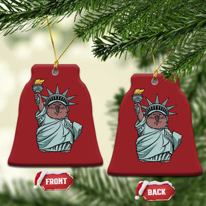 Funny Pesto The Penguin Statue Of Liberty Christmas Ornament TS11 Bell Flake Red Print Your Wear