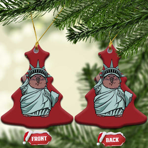 Funny Pesto The Penguin Statue Of Liberty Christmas Ornament TS11 Christmas Tree Red Print Your Wear