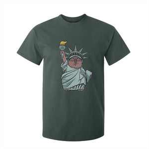 Funny Pesto The Penguin Statue Of Liberty T Shirt For Kid TS11 Dark Forest Green Print Your Wear