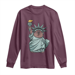 Funny Pesto The Penguin Statue Of Liberty Long Sleeve Shirt TS11 Maroon Print Your Wear