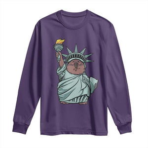 Funny Pesto The Penguin Statue Of Liberty Long Sleeve Shirt TS11 Purple Print Your Wear