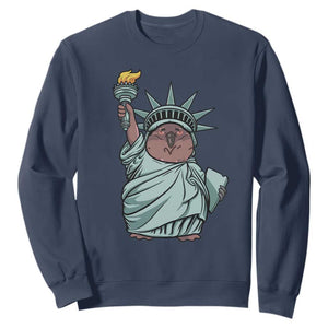 Funny Pesto The Penguin Statue Of Liberty Sweatshirt TS11 Navy Print Your Wear
