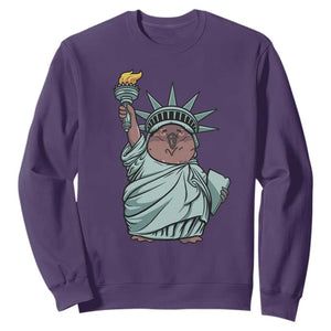 Funny Pesto The Penguin Statue Of Liberty Sweatshirt TS11 Purple Print Your Wear