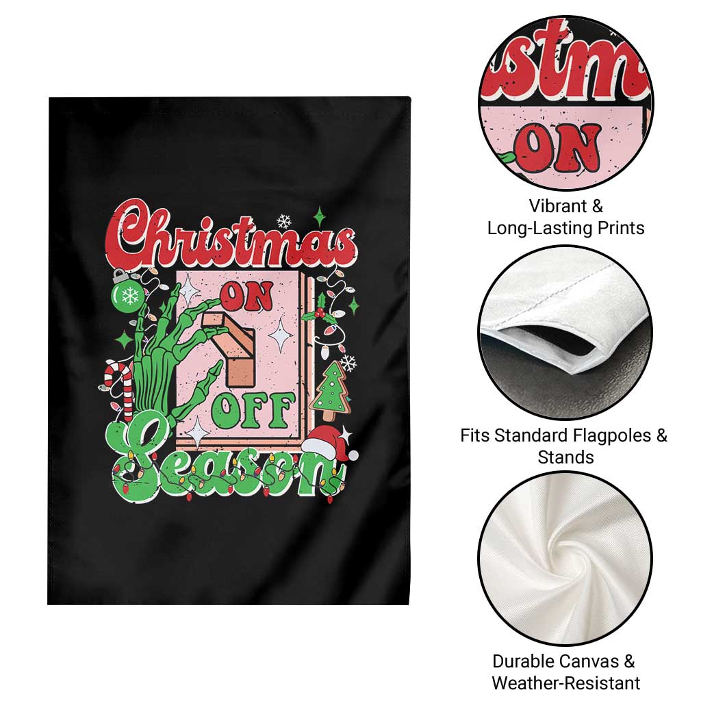 Funny Christmas Season Garden Flag Switch Red And Green Skeleton Hand TS11 Print Your Wear